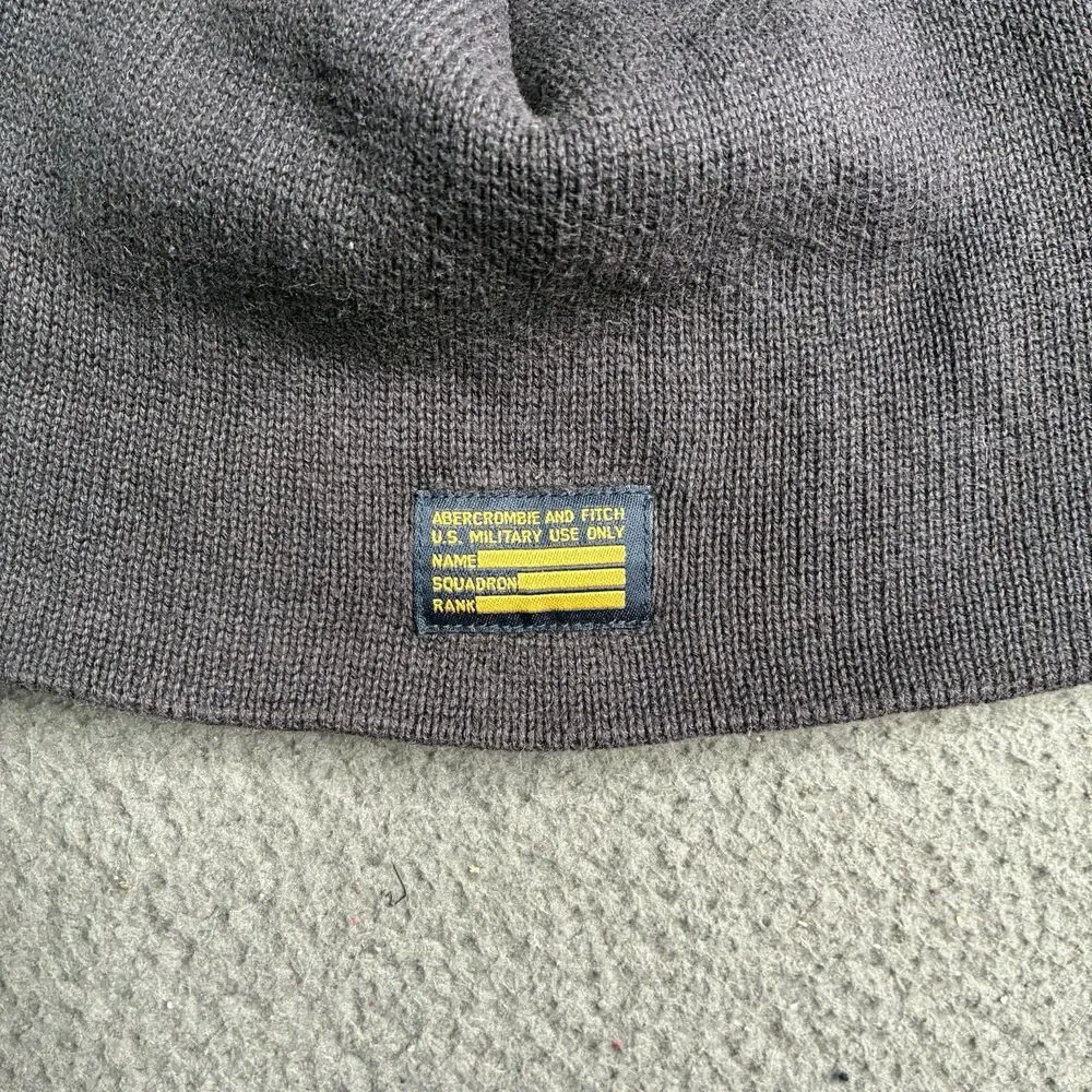 Abercrombie & Fitch Vintage Y2K Knit Beanie Winter Hat Ski Snowboard Military